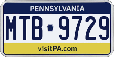 PA license plate MTB9729