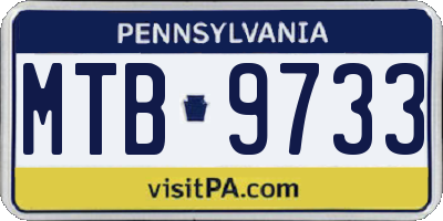PA license plate MTB9733
