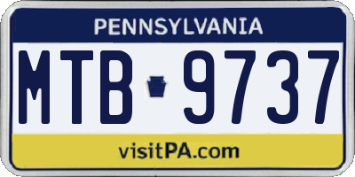 PA license plate MTB9737