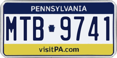 PA license plate MTB9741