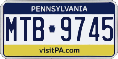 PA license plate MTB9745