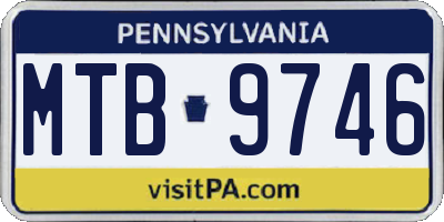 PA license plate MTB9746