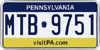 PA license plate MTB9751