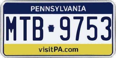 PA license plate MTB9753