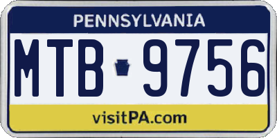 PA license plate MTB9756