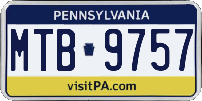PA license plate MTB9757