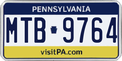 PA license plate MTB9764