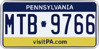 PA license plate MTB9766