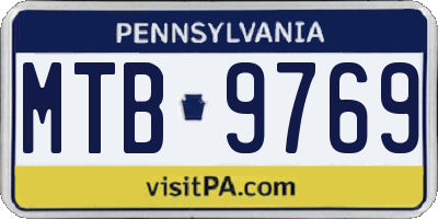 PA license plate MTB9769