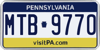 PA license plate MTB9770