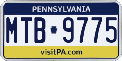 PA license plate MTB9775