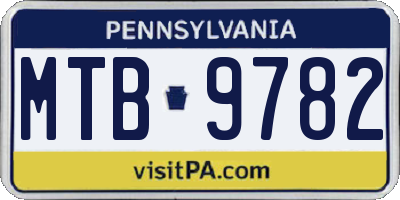 PA license plate MTB9782