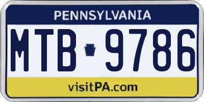 PA license plate MTB9786