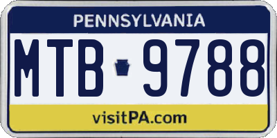 PA license plate MTB9788