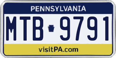 PA license plate MTB9791