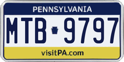 PA license plate MTB9797
