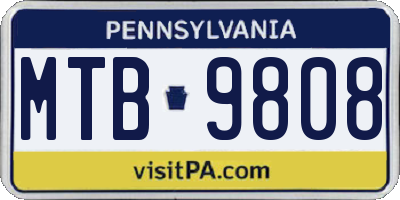 PA license plate MTB9808