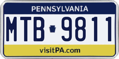 PA license plate MTB9811