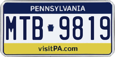 PA license plate MTB9819