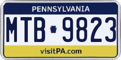 PA license plate MTB9823