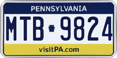 PA license plate MTB9824