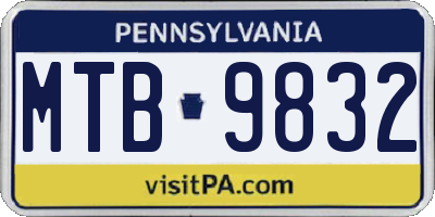 PA license plate MTB9832