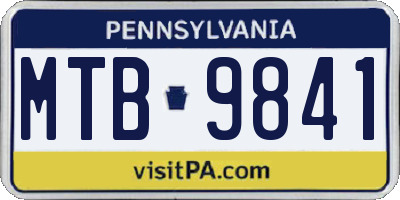 PA license plate MTB9841