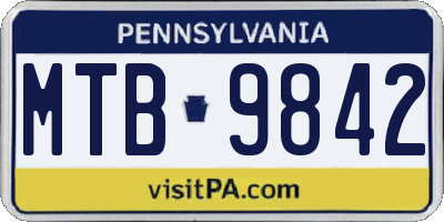 PA license plate MTB9842