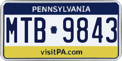 PA license plate MTB9843