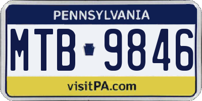 PA license plate MTB9846
