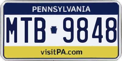 PA license plate MTB9848