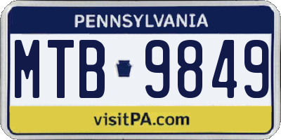 PA license plate MTB9849