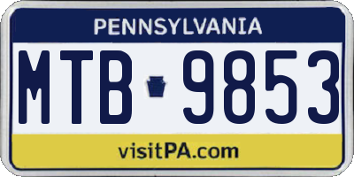 PA license plate MTB9853