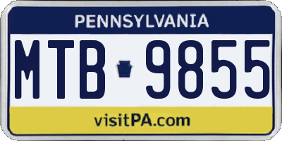 PA license plate MTB9855