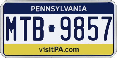 PA license plate MTB9857