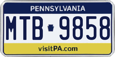 PA license plate MTB9858