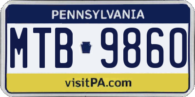 PA license plate MTB9860