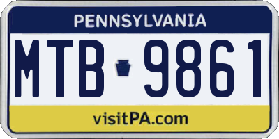 PA license plate MTB9861