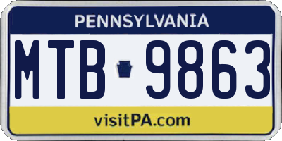 PA license plate MTB9863