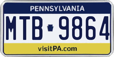 PA license plate MTB9864