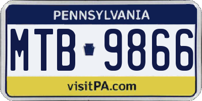 PA license plate MTB9866