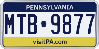 PA license plate MTB9877