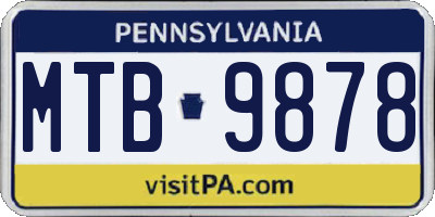 PA license plate MTB9878