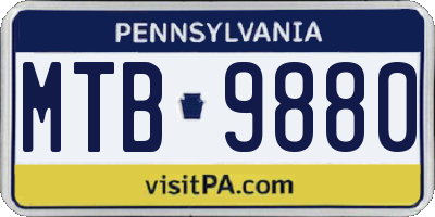 PA license plate MTB9880