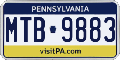PA license plate MTB9883