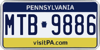 PA license plate MTB9886