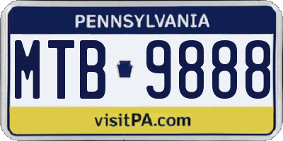 PA license plate MTB9888