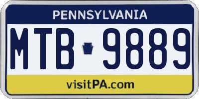 PA license plate MTB9889