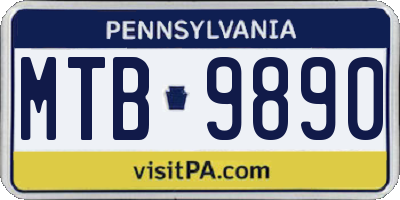 PA license plate MTB9890
