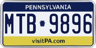 PA license plate MTB9896